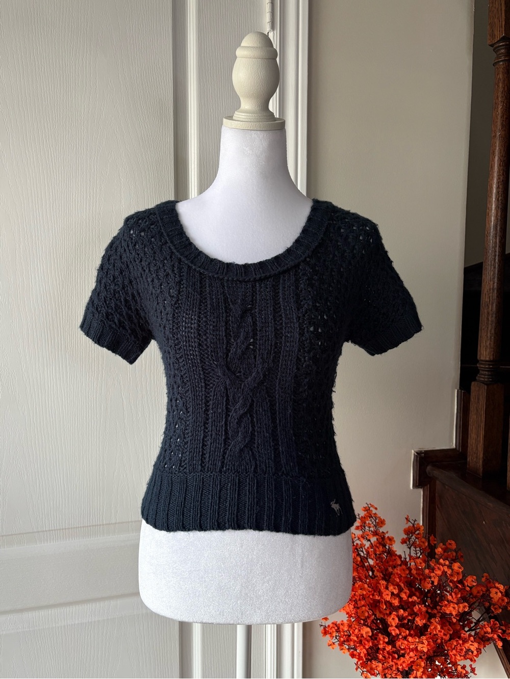 Abercrombie & Fitch Navy Blue Knit Sweater